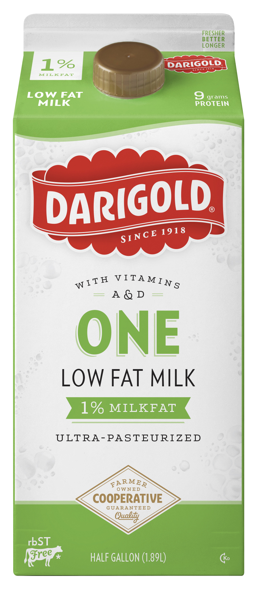 Milk 1% Low Fat Half-Gallon UP - Darigold